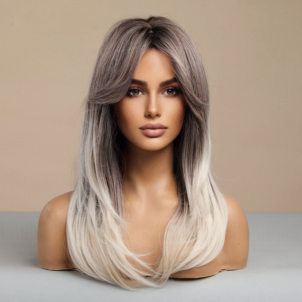 Zeus wig |Straight wig with blonde highlights at the ends - 图片 2