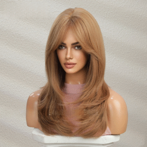 Zeus wig | Gradient golden brown wig
