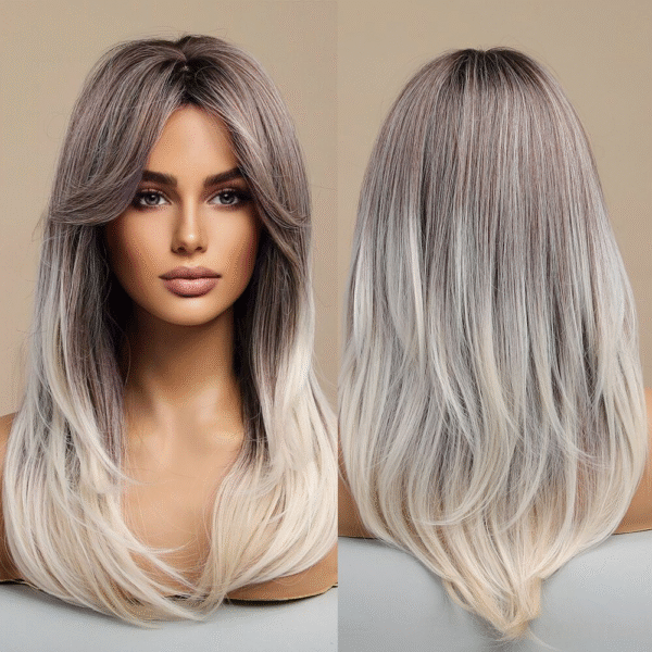 Zeus wig |Straight wig with blonde highlights at the ends - 图片 4