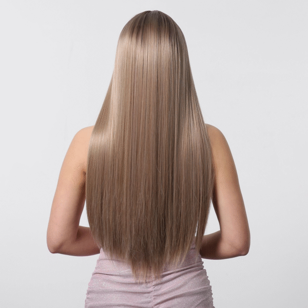 Zeus wig | Champagne gold wig with long straight bangs - 图片 2