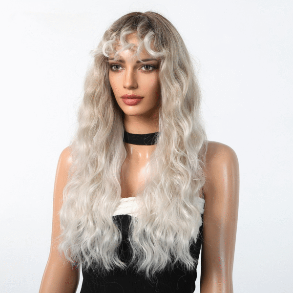 Zeus Wigs|White Blonde Wool Curls Fluffy Simulation Ladies Wigs - 图片 2