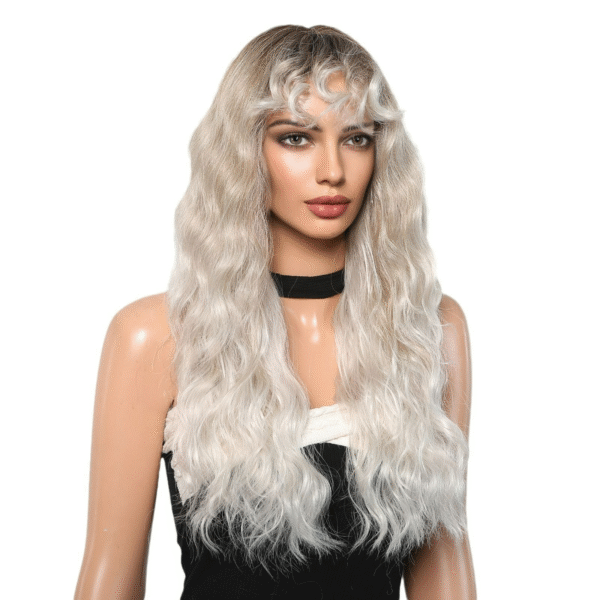 Zeus Wigs|White Blonde Wool Curls Fluffy Simulation Ladies Wigs - 图片 4