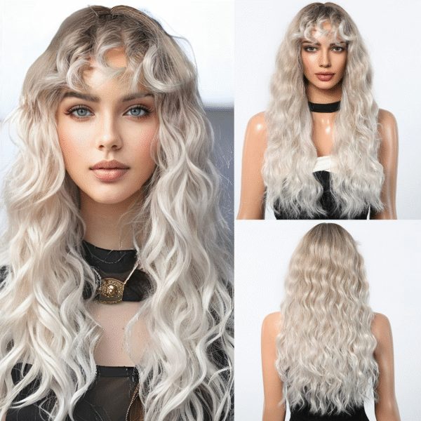Zeus Wigs|White Blonde Wool Curls Fluffy Simulation Ladies Wigs - 图片 5