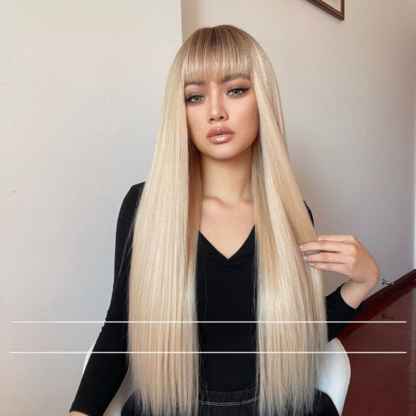 Zeus wig | Heat Resistant Synthetic Ombre Blonde Wigs - 图片 2
