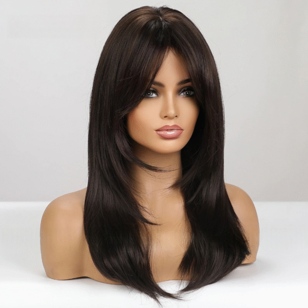 Zeus Wigs|Natural black medium-length straight wig - 图片 3