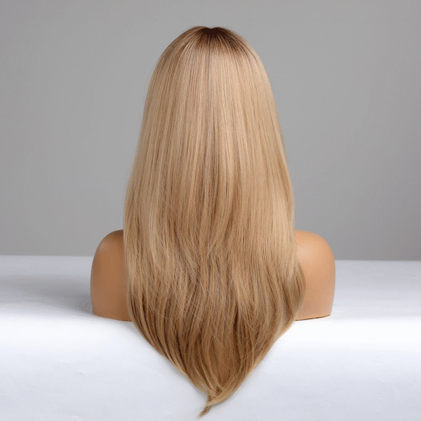 Zeus wig | High-temperature, light golden, medium-length straight wig - 图片 2