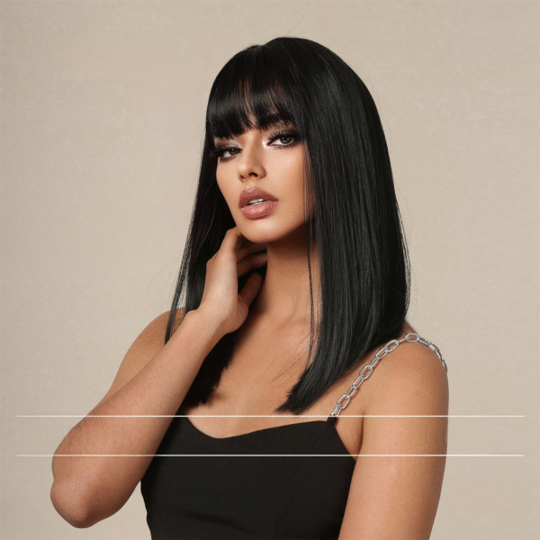 Zeus wig|Jet Black Straight Long Wig with Bangs - 图片 2