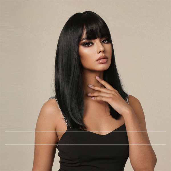 Zeus wig|Jet Black Straight Long Wig with Bangs - 图片 3