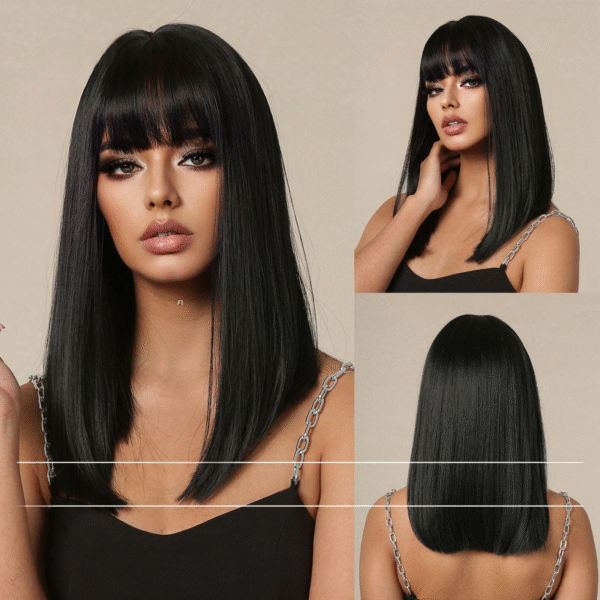 Zeus wig|Jet Black Straight Long Wig with Bangs - 图片 5