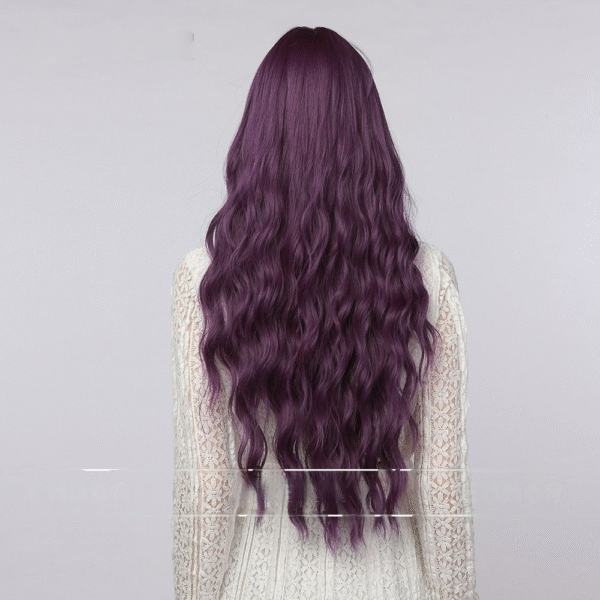 Zeus Wig | Purple Long Curly Hair Big Wave Women's Wigs - 图片 4