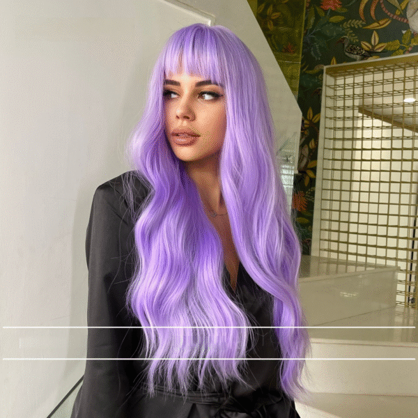 Zeus Wig | Purple Long Curly Hair Big Wave Women's Wigs - 图片 3