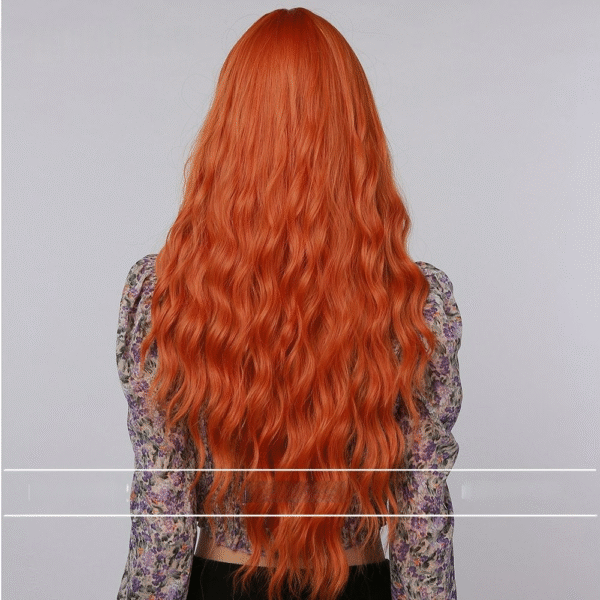 Zeus Wigs | Orange Bangs Big Wave Long Curly Hair - 图片 3