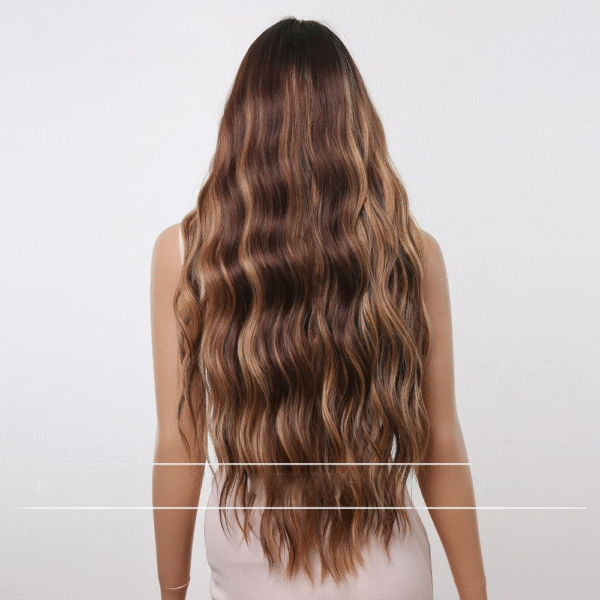 Zeus Wigs|Black and Brown Bangs Big Wave Long Curly Hair
