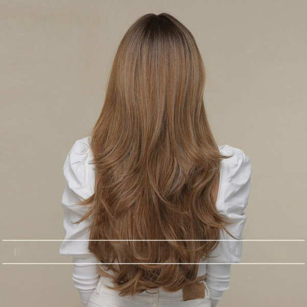 Zeus wig | Chocolate Brown Wavy Wig with Blunt Bangs - 图片 3
