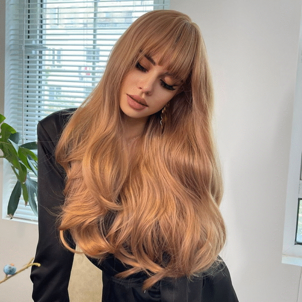 Zeus Wigs|Light brown bangs big wave long curly hair - 图片 2
