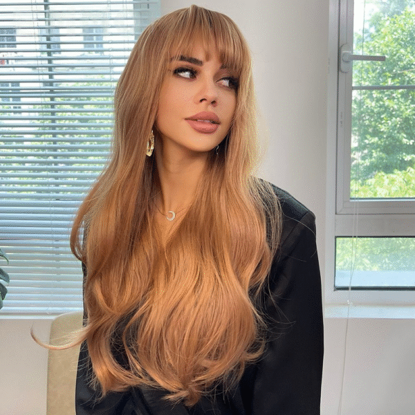 Zeus Wigs|Light brown bangs big wave long curly hair - 图片 3