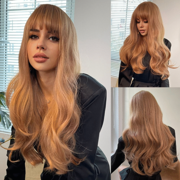 Zeus Wigs|Light brown bangs big wave long curly hair - 图片 4
