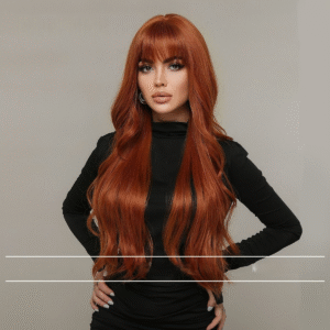 Zeus Wigs | Orange Bangs Big Wave Long Curly Hair
